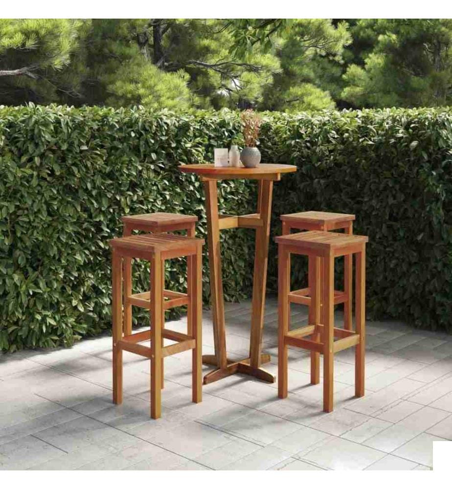 Tabourets de bar lot de 4 bois massif d'acacia