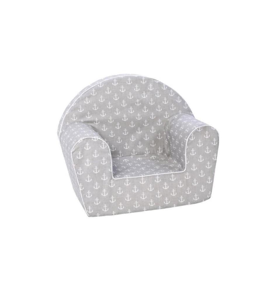 Knorrtoys Fauteuil pour enfants Gris avec ancres blanches