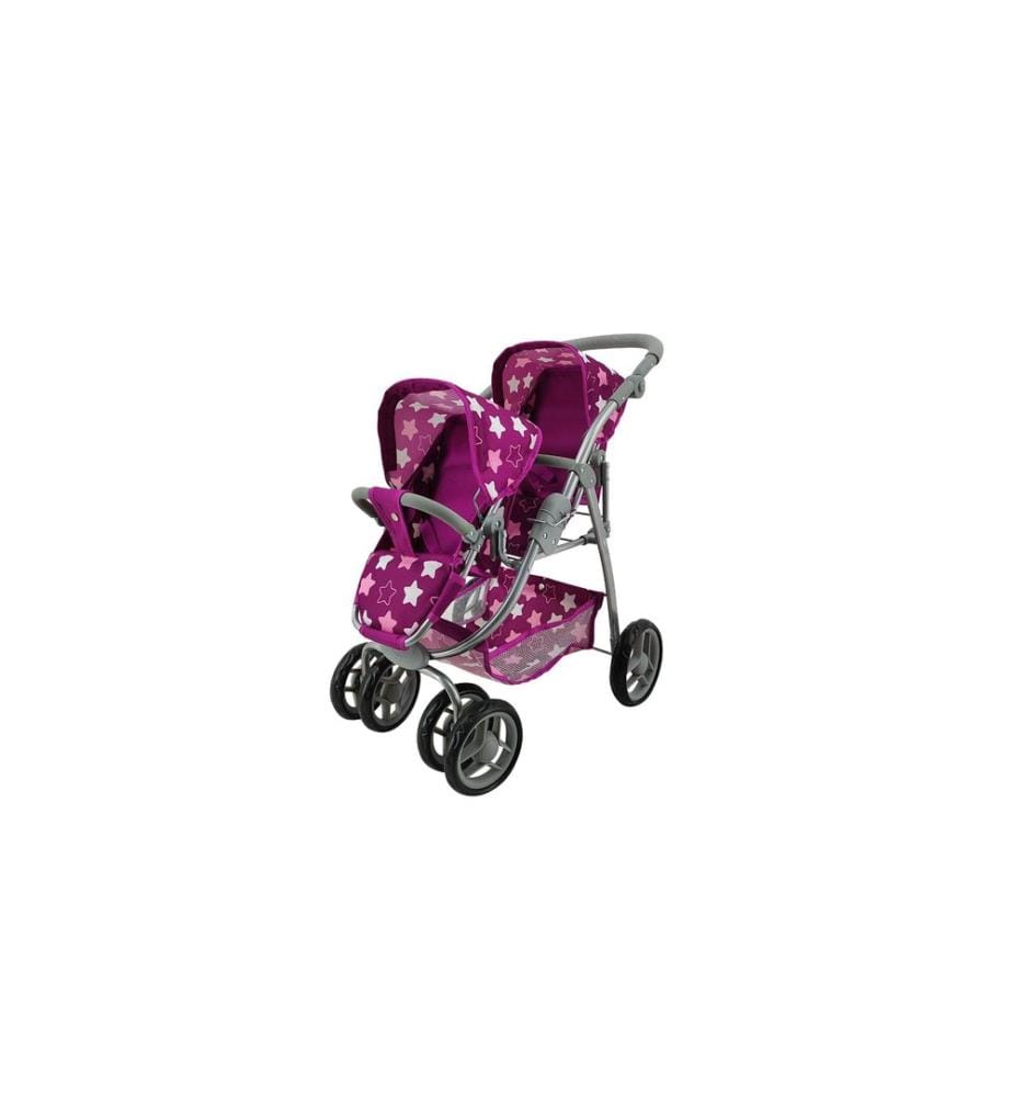 Knorrtoys Poussette double pour poupées Milo Star Rose foncé