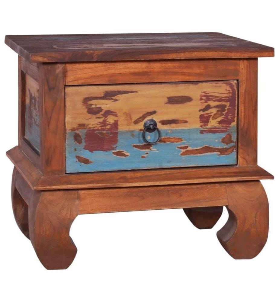 Table de chevet 45x35x40 cm Bois de teck de récupération