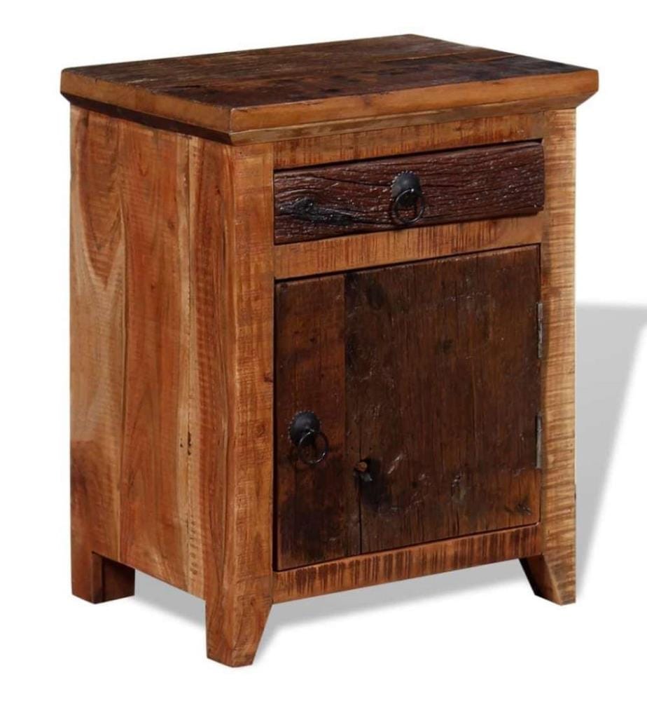 Table de chevet Bois d'acacia solide et bois de récupération