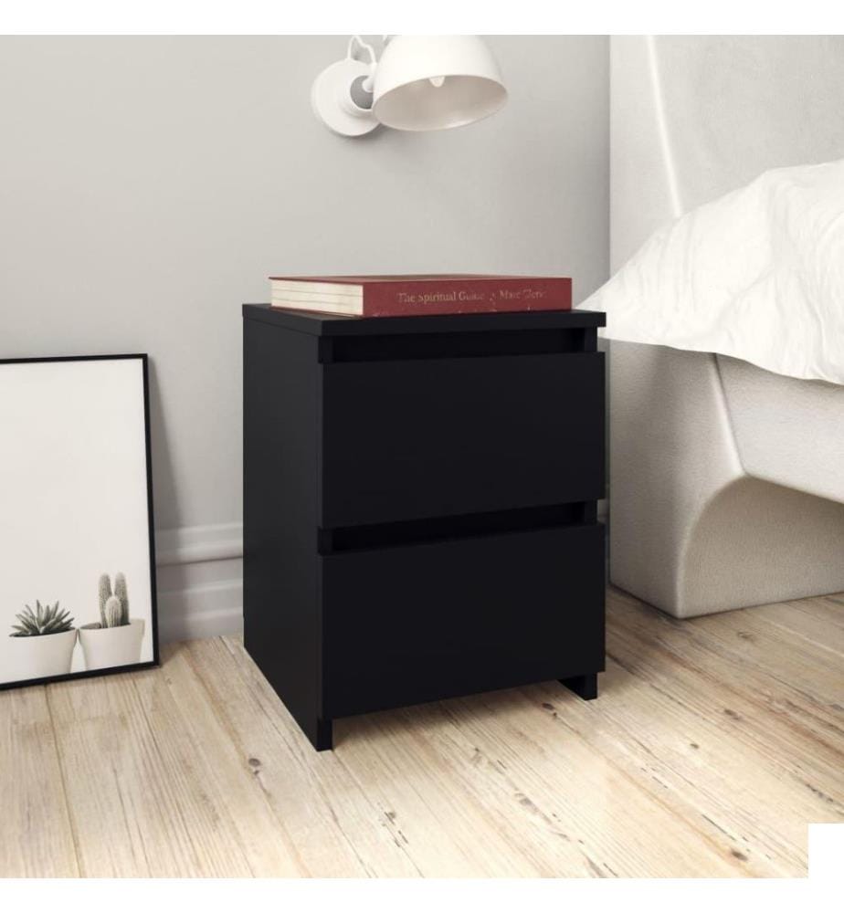 Tables de chevet 2 pcs Noir 30 x 30 x 40 cm Aggloméré