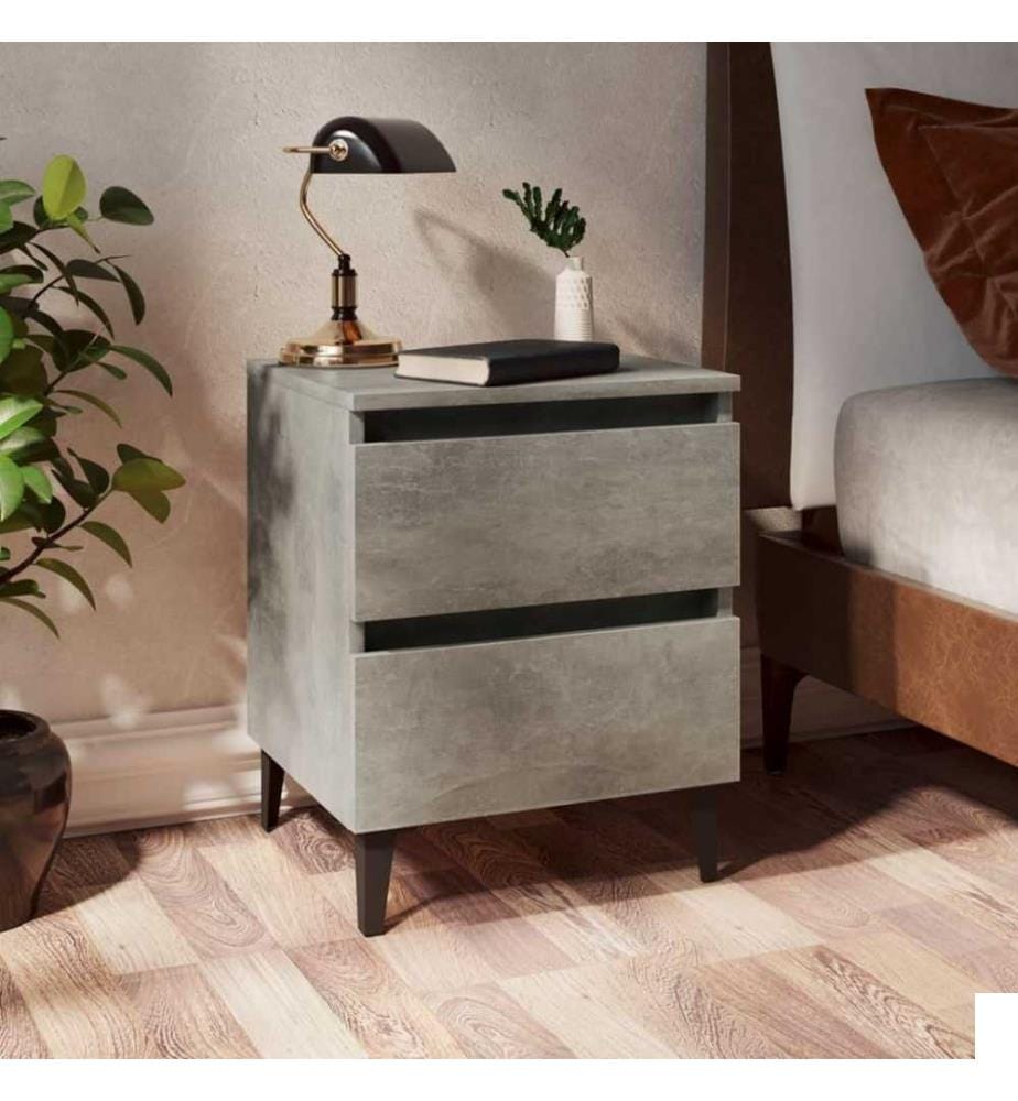 Tables de chevet 2 pcs Gris béton 40x35x50 cm Aggloméré