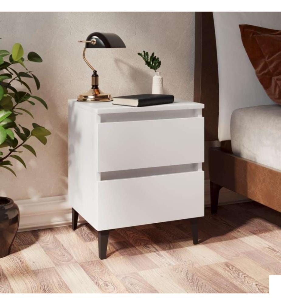 Tables de chevet 2 pcs Blanc 40x35x50 cm Aggloméré