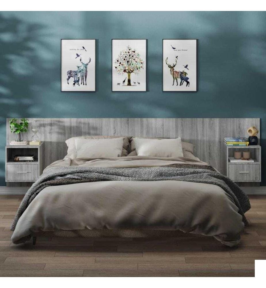 Tables de chevet murales 2 pcs Sonoma gris
