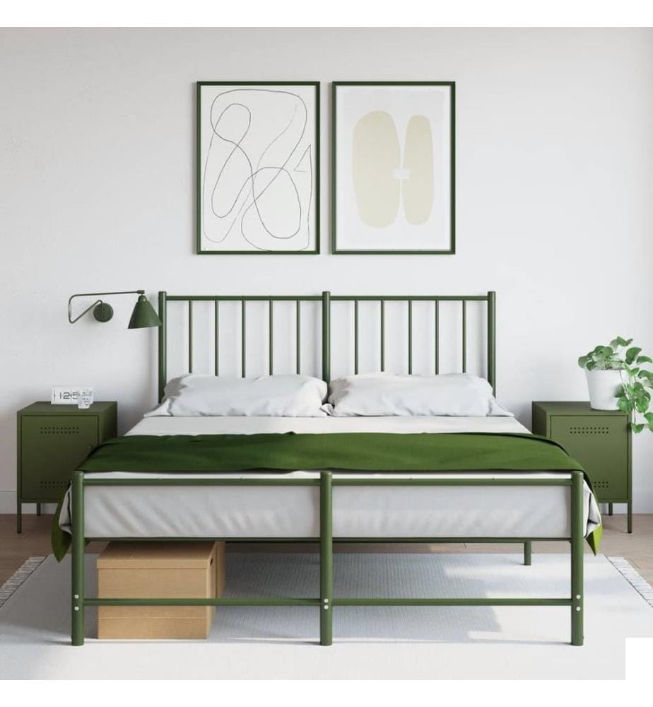 Tables de chevet 2 pcs vert olive 36x39x50,5 cm acier