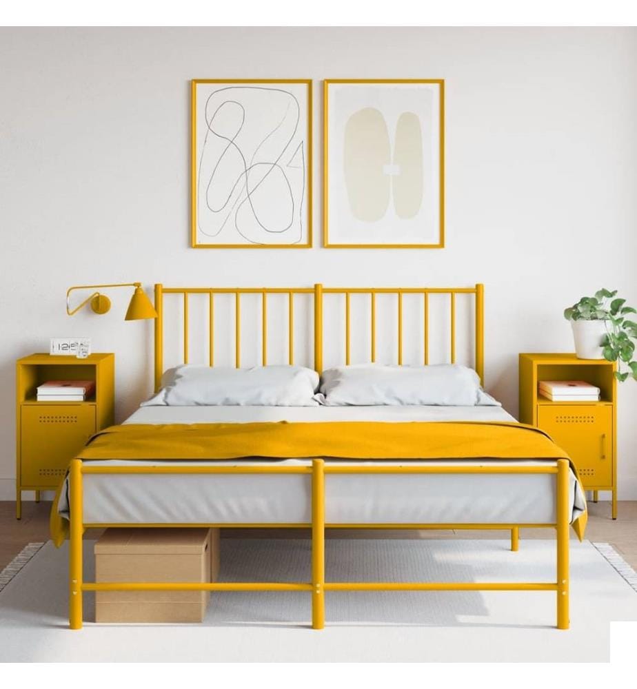 Tables de chevet 2 pcs jaune moutarde 36x39x68 cm