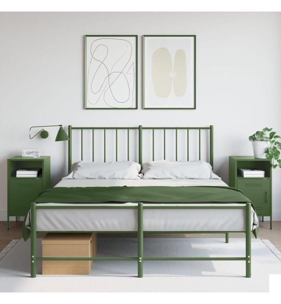 Tables de chevet 2 pcs vert olive 36x39x68 cm