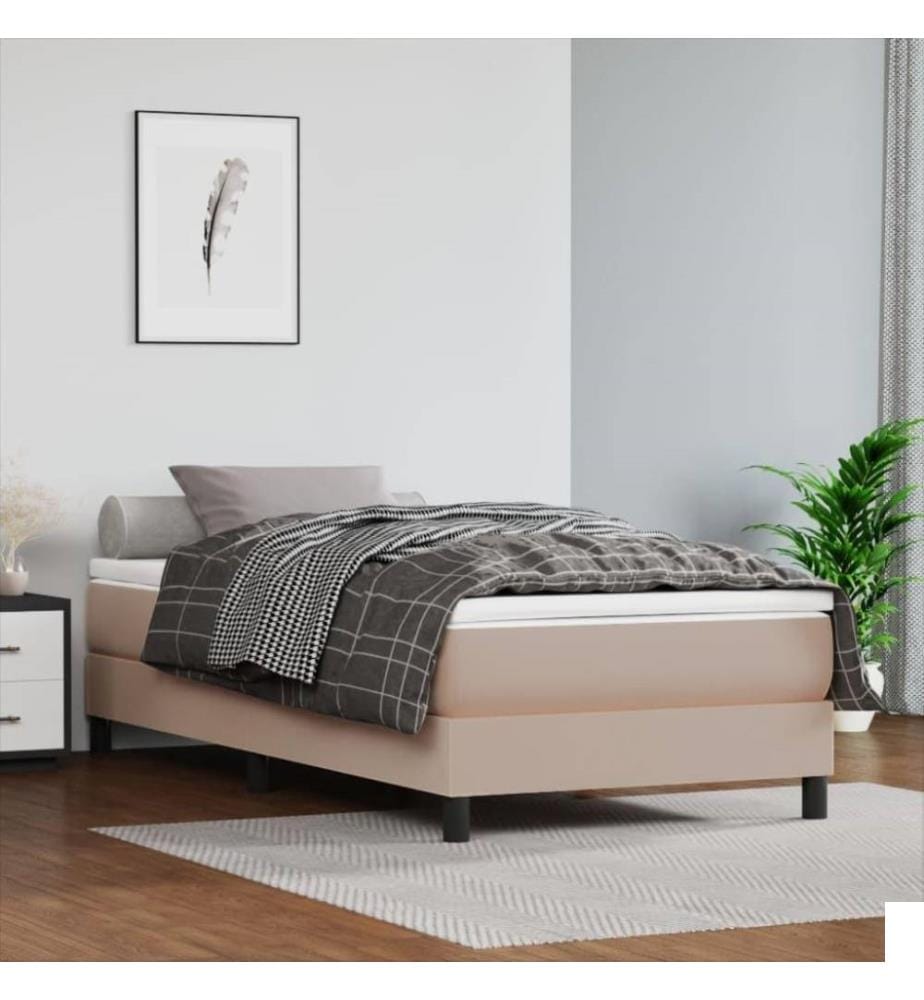Lit à sommier tapissier avec matelas Cappuccino 80x200 cm