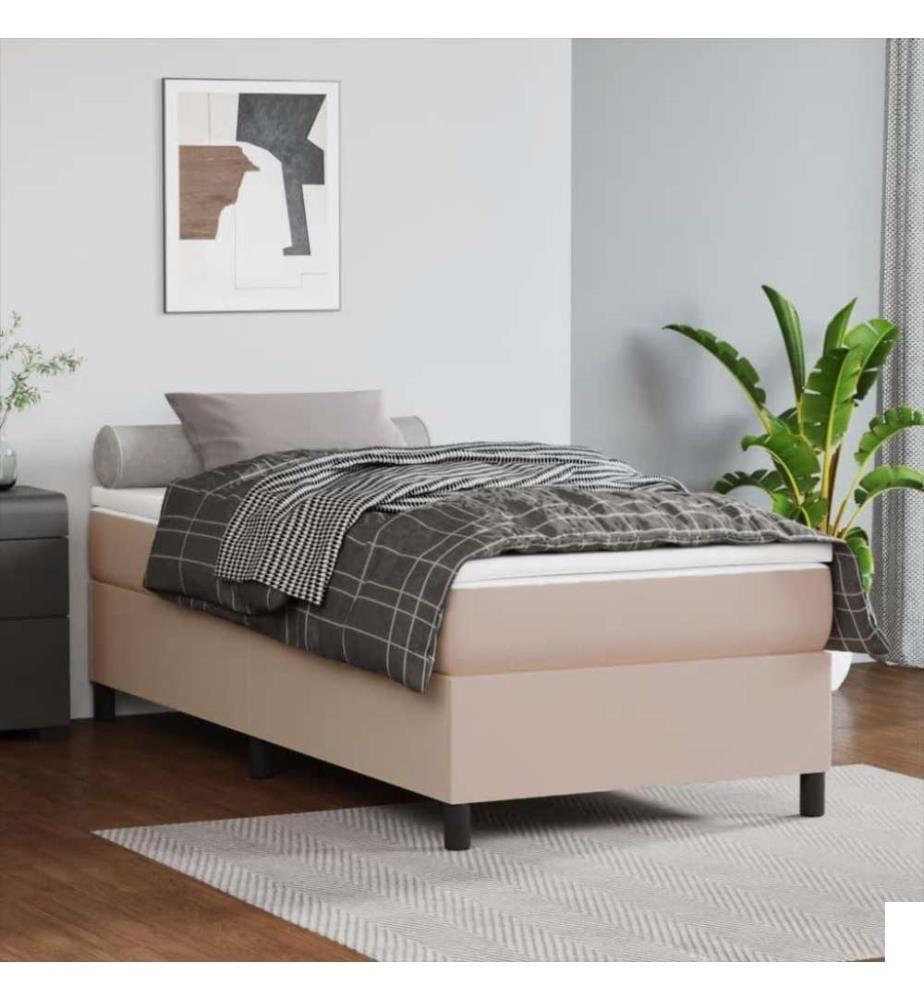 Lit à sommier tapissier avec matelas Cappuccino 90x190 cm