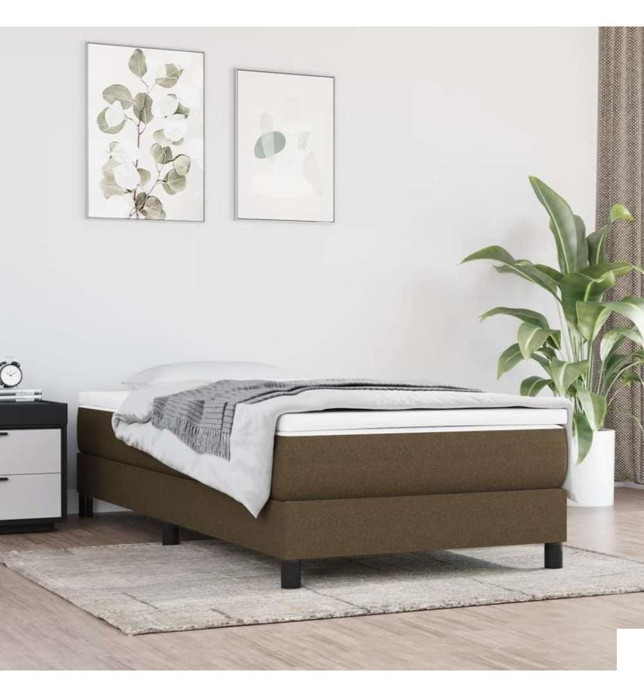 Lit à sommier tapissier avec matelas Marron foncé 90x190 cm