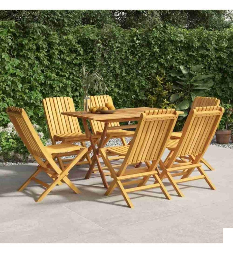 Chaises de jardin pliantes 6 pcs 47x47x89 cm bois massif teck