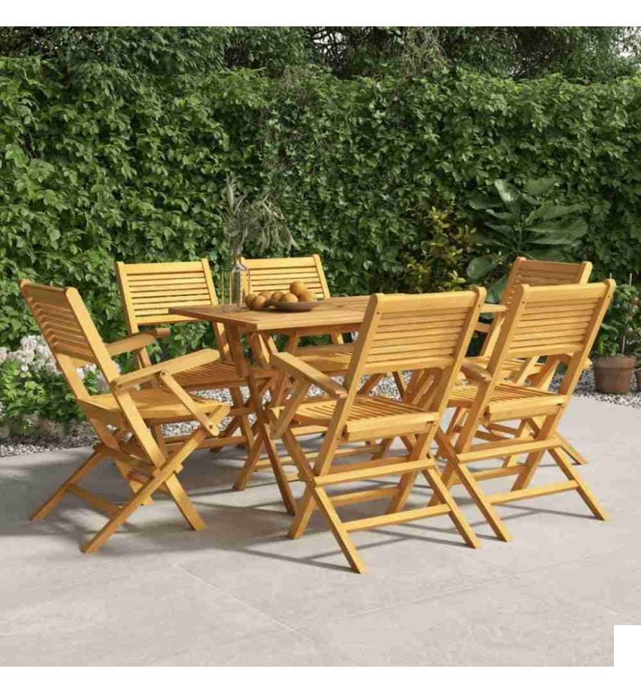 Chaises de jardin pliantes 6 pcs 55x62x90 cm bois massif teck