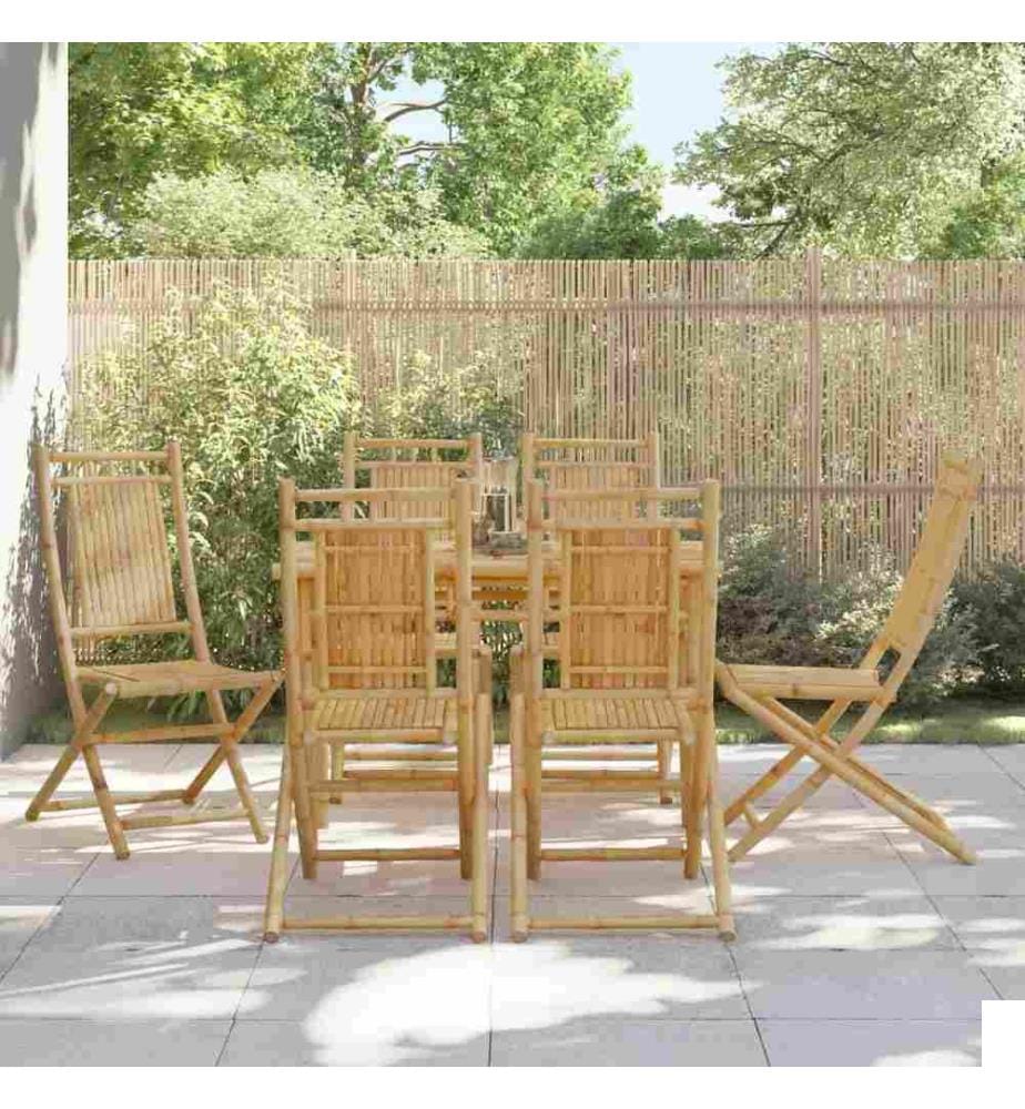 Chaises pliables de jardin lot de 6 46x66x99 cm bambou