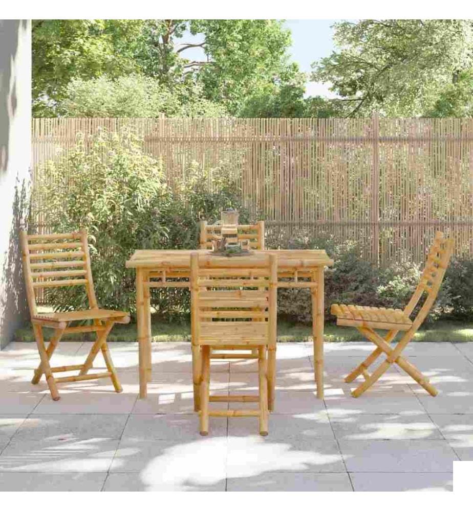 Chaises pliables de jardin lot de 4 43x54x88 cm bambou