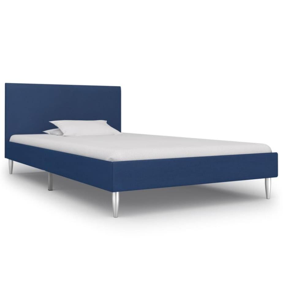 Cadre de lit Bleu Tissu 90 x 200 cm