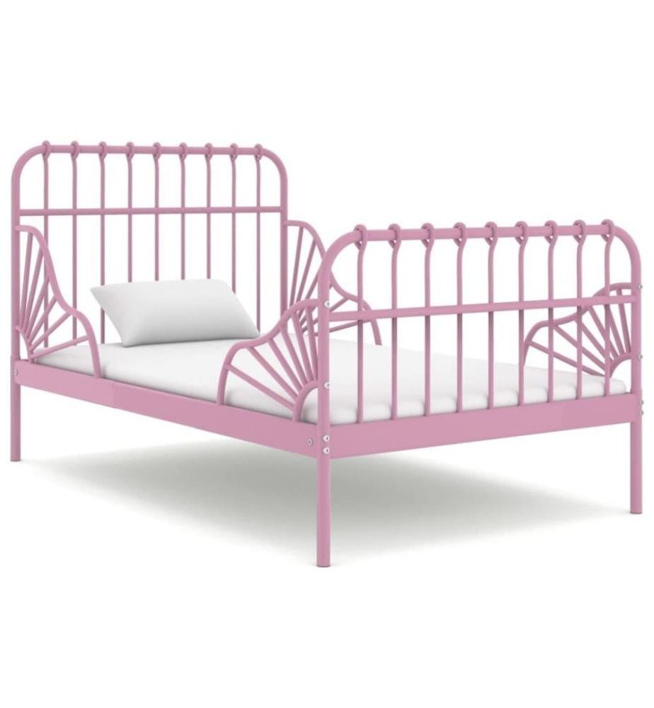 Cadre de lit extensible Rose Métal 80x130/200 cm