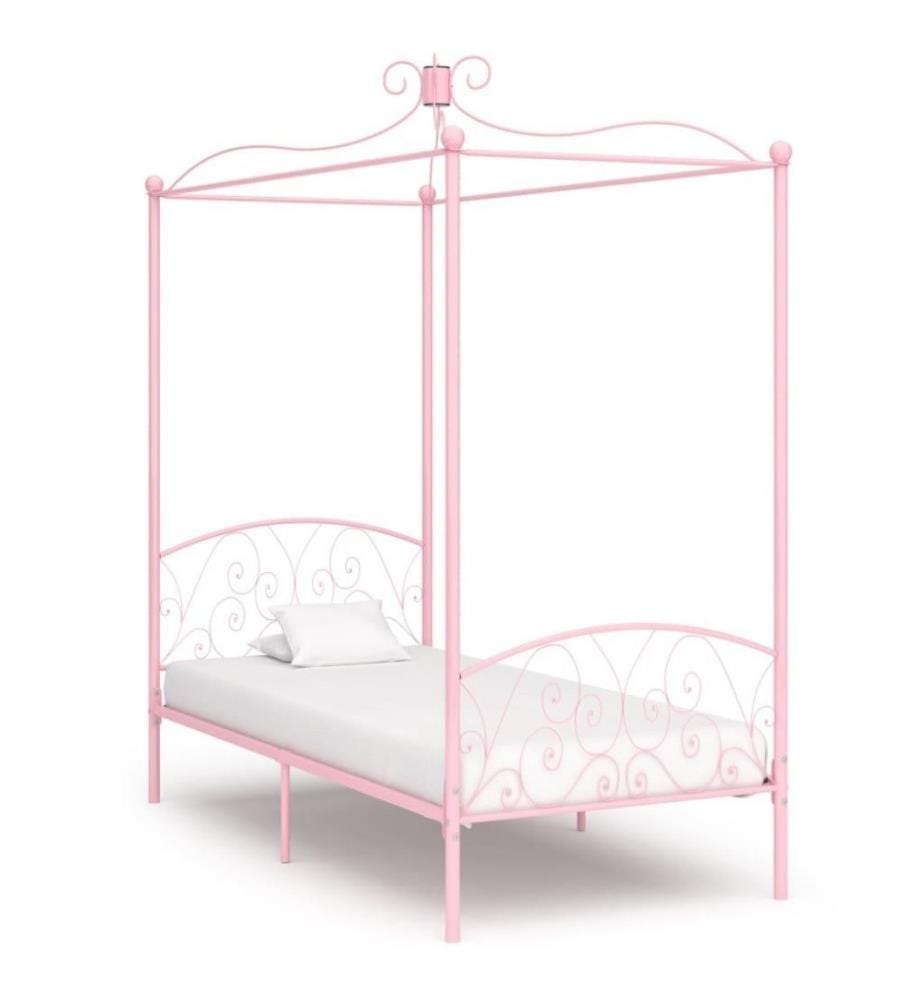 Cadre de lit à baldaquin Rose Métal 100 x 200 cm