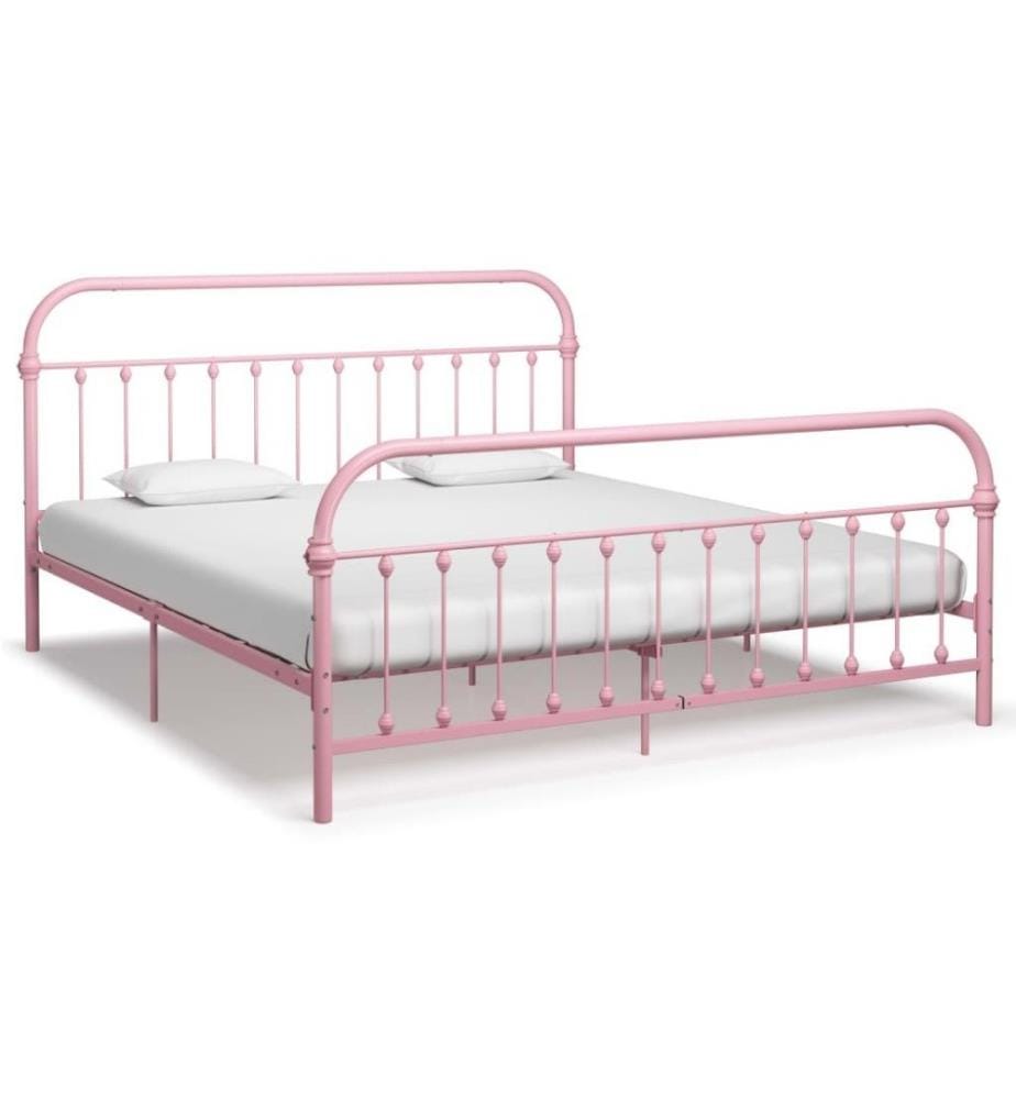 Cadre de lit Rose Métal 180 x 200 cm