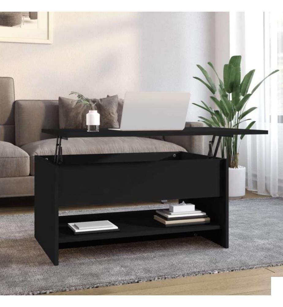 Table basse Noir 80x50x40 cm Bois d'ingénierie
