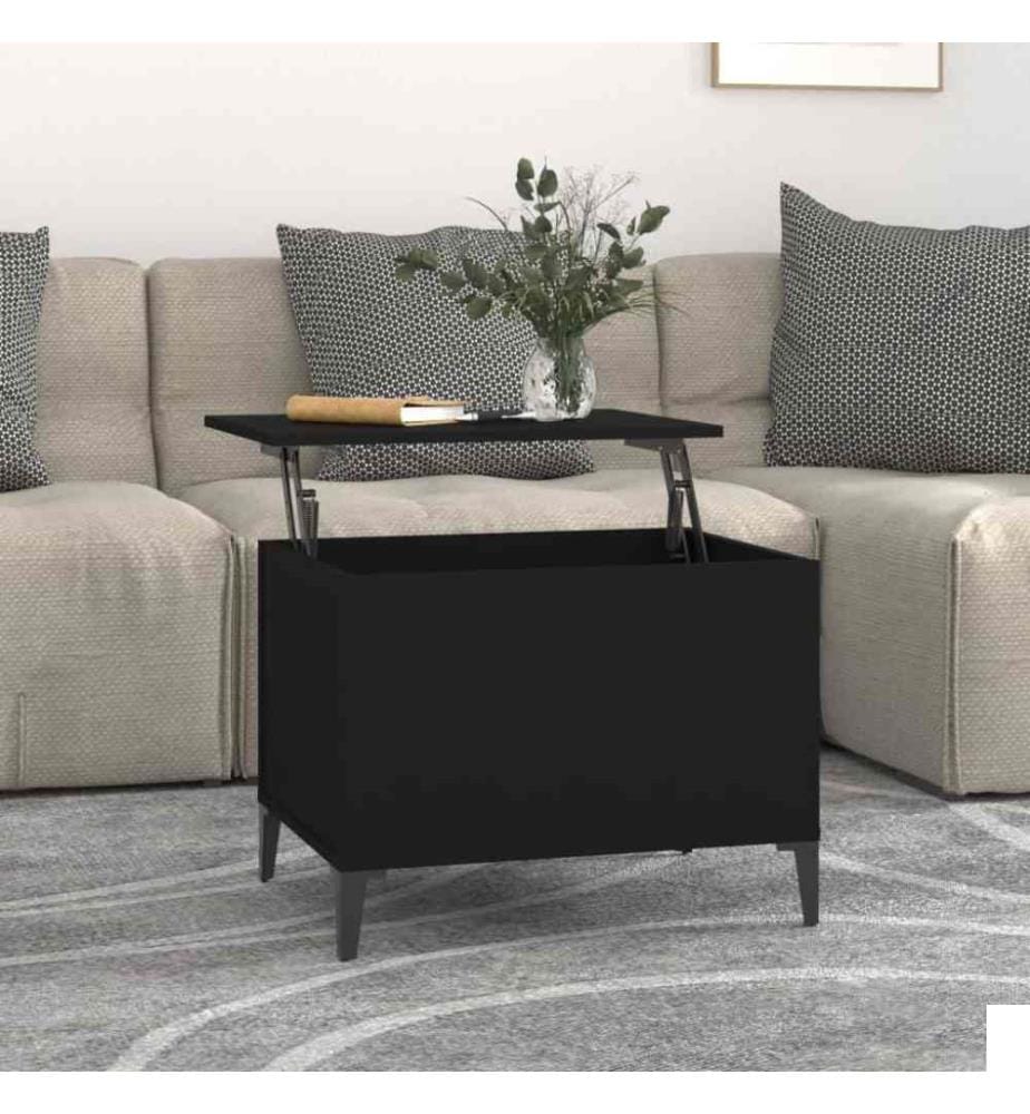 Table basse Noir 60x44,5x45 cm Bois d'ingénierie