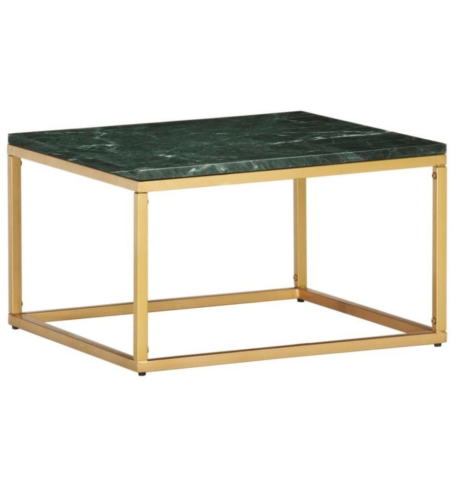Table basse Vert 60x60x35 cm Pierre véritable et texture marbre