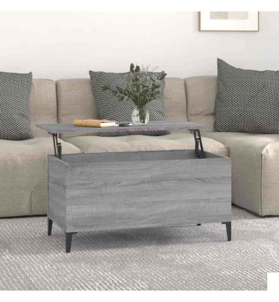 Table basse Sonoma gris 90x44,5x45 cm Bois d'ingénierie