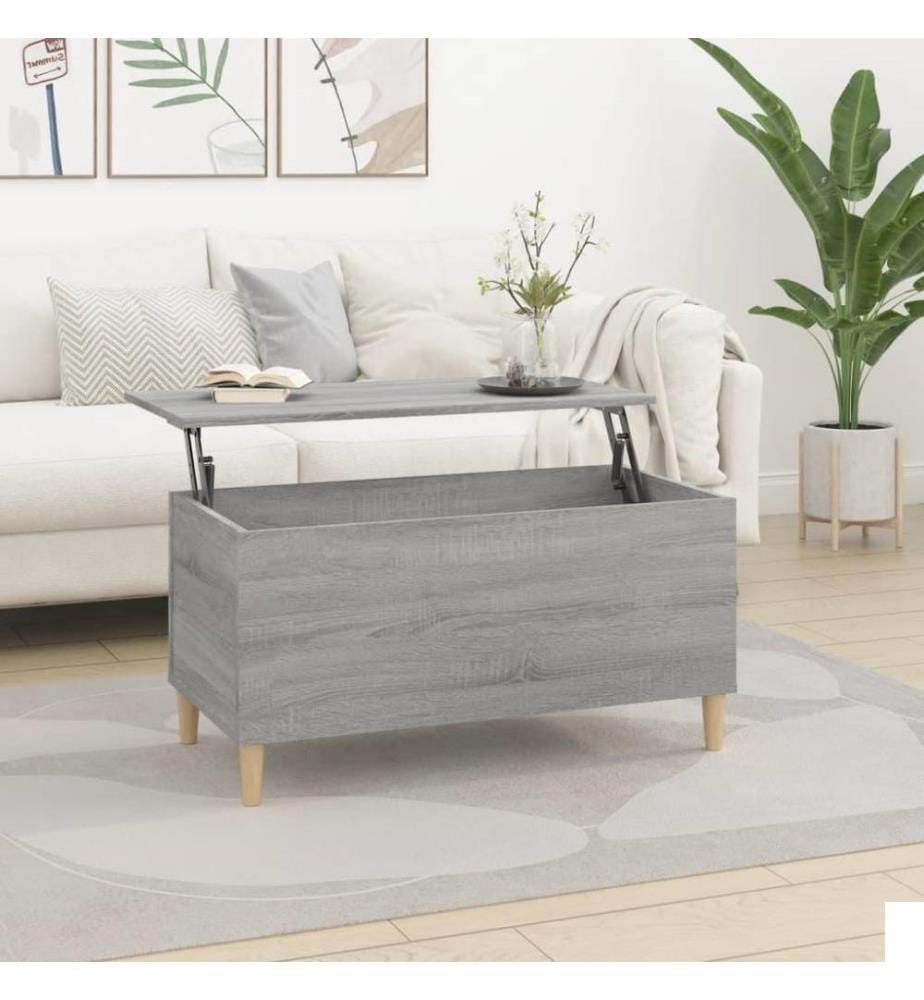 Table basse Sonoma gris 90x44,5x45 cm Bois d'ingénierie