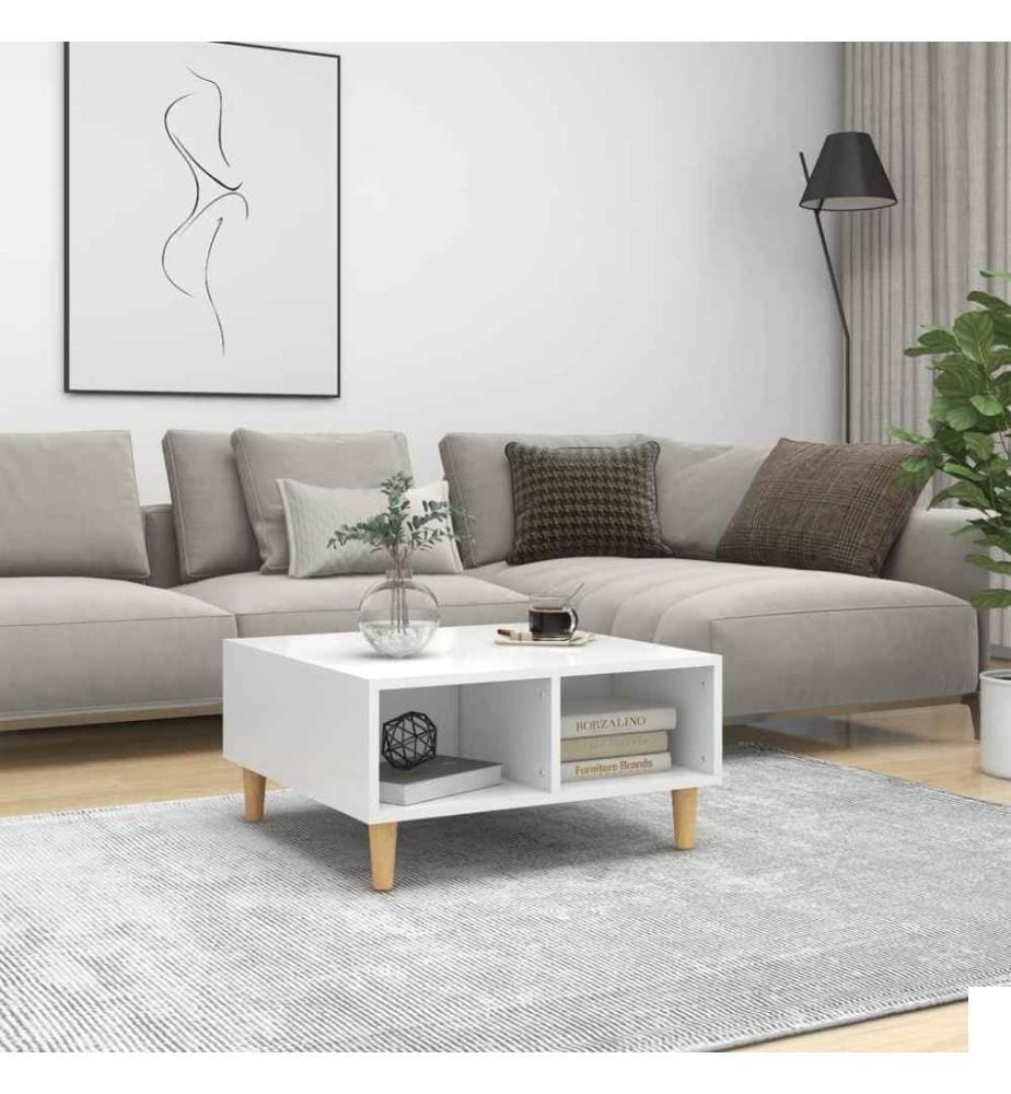 Table basse Blanc 60x60x30 cm Aggloméré