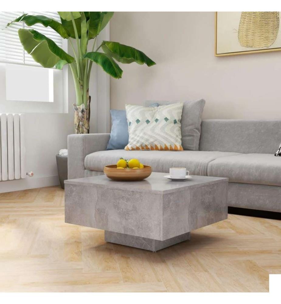 Table basse Gris béton 60x60x31,5 cm Aggloméré
