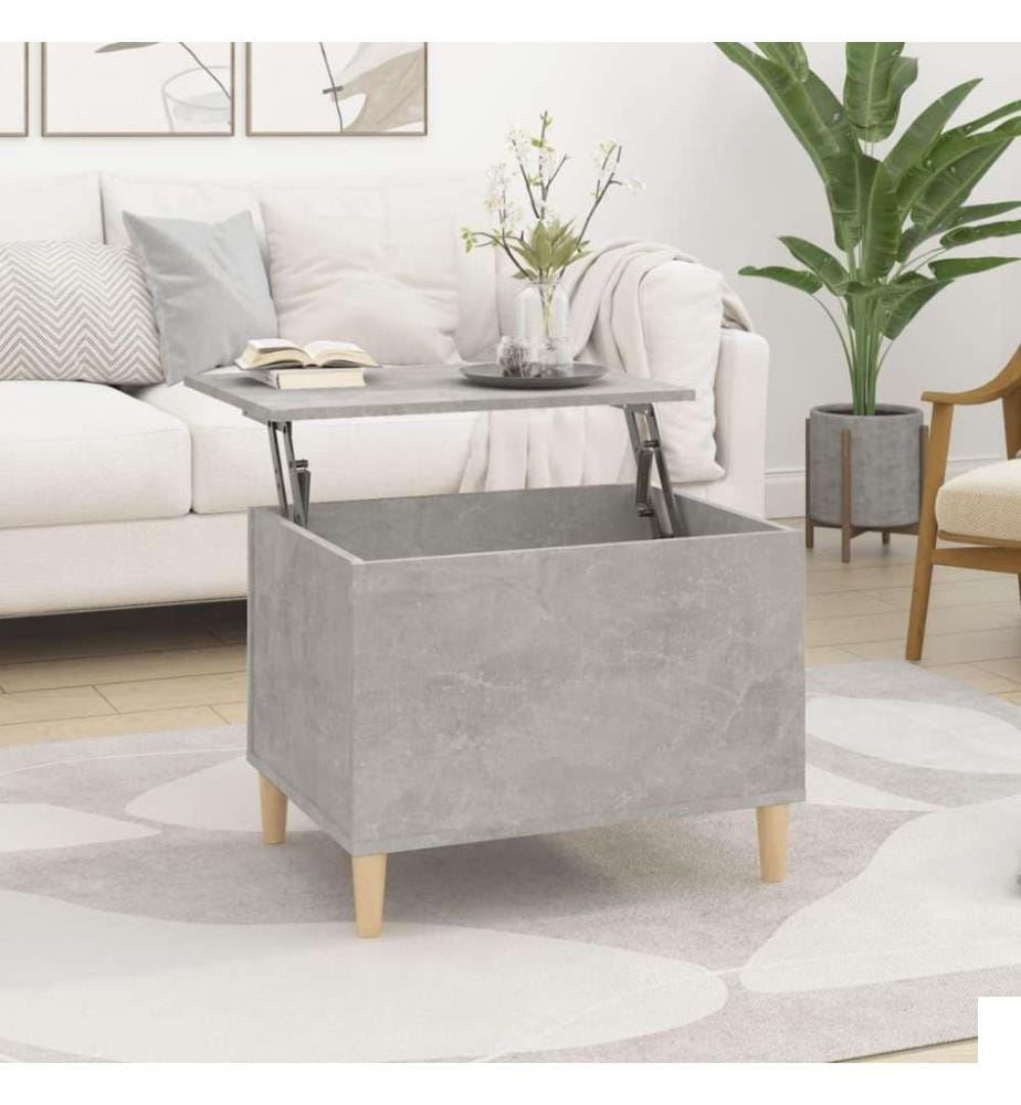 Table basse Gris béton 60x44,5x45 cm Bois d'ingénierie