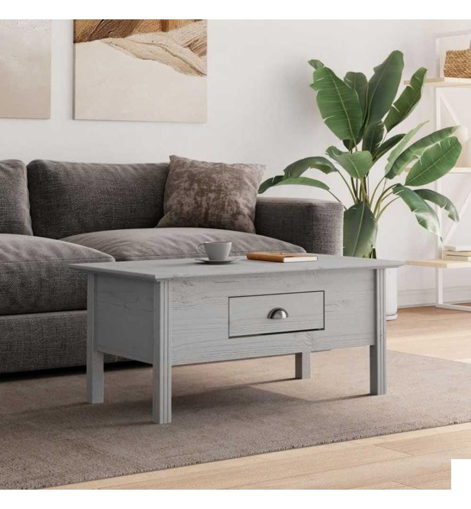 Table basse BODO gris 100x55x45 cm bois de pin massif