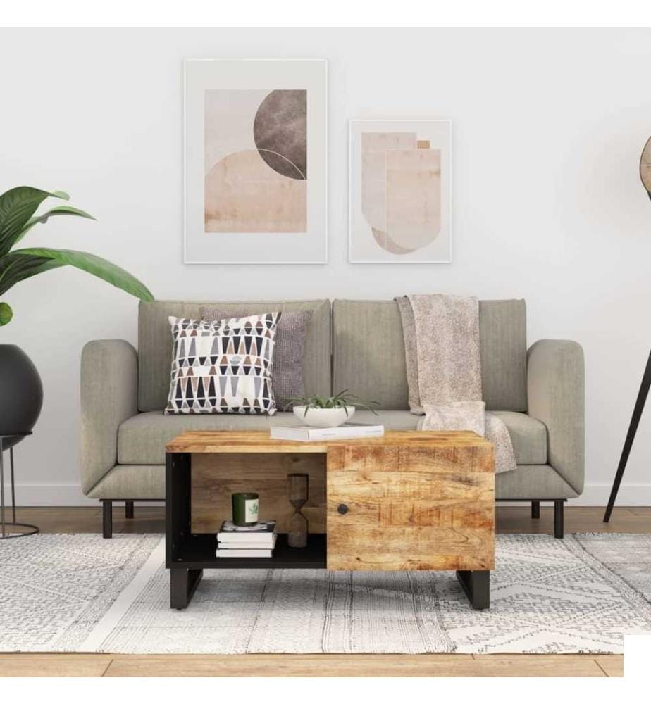 Table basse 80x50x40 cm Bois de manguier solide et d'ingénierie