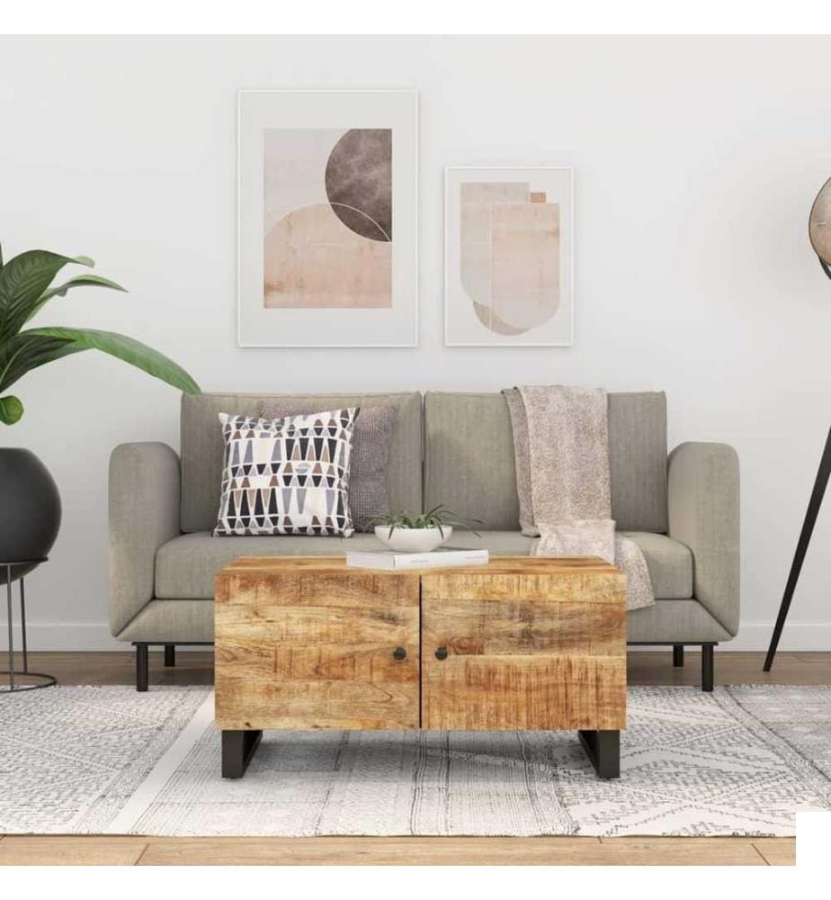 Table basse 80x50x40 cm Bois de manguier solide et d'ingénierie