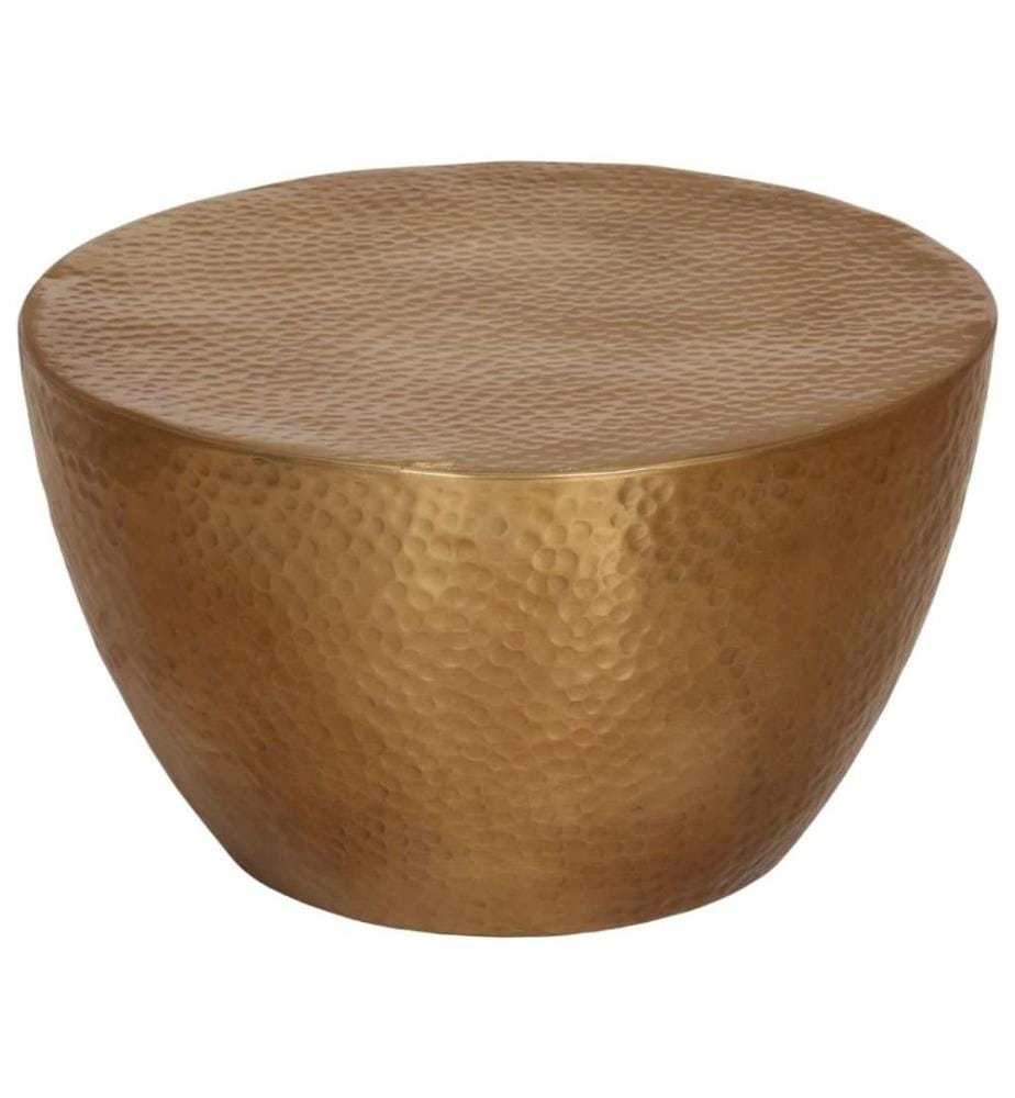 Table basse martelée en aluminium Ø 50x30 cm laiton