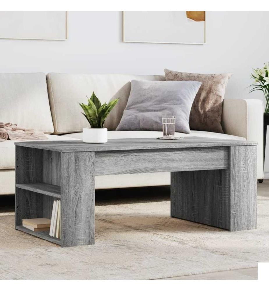 Table basse sonoma gris 102x55x42 cm bois d'ingénierie