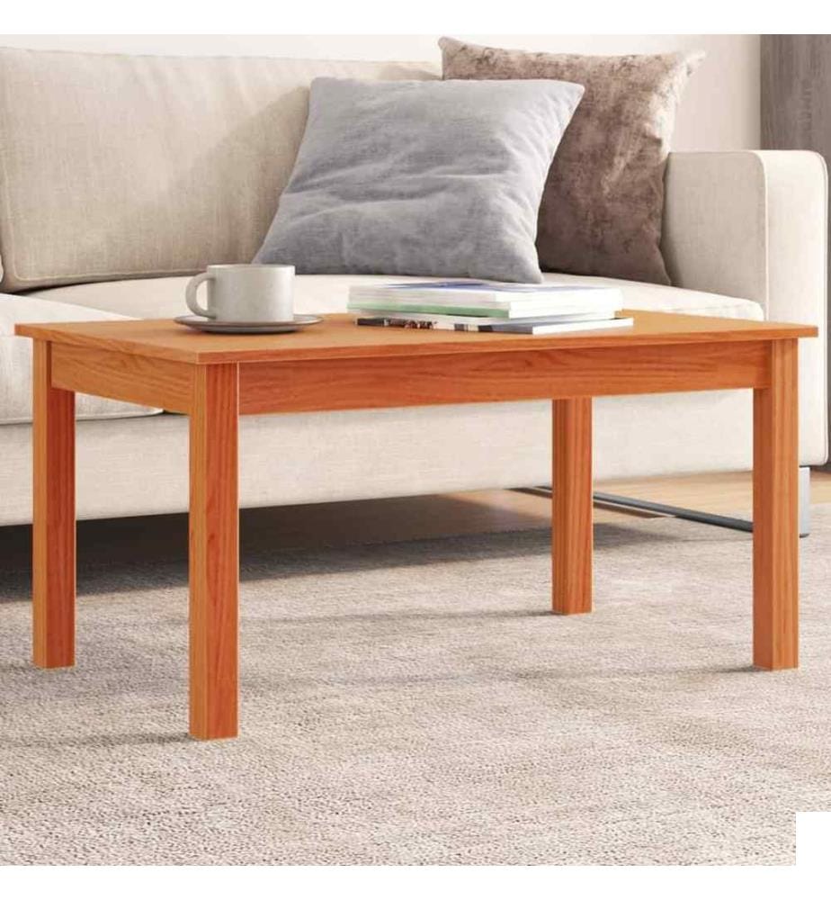 Table basse cire marron 80x50x40 cm bois massif de pin