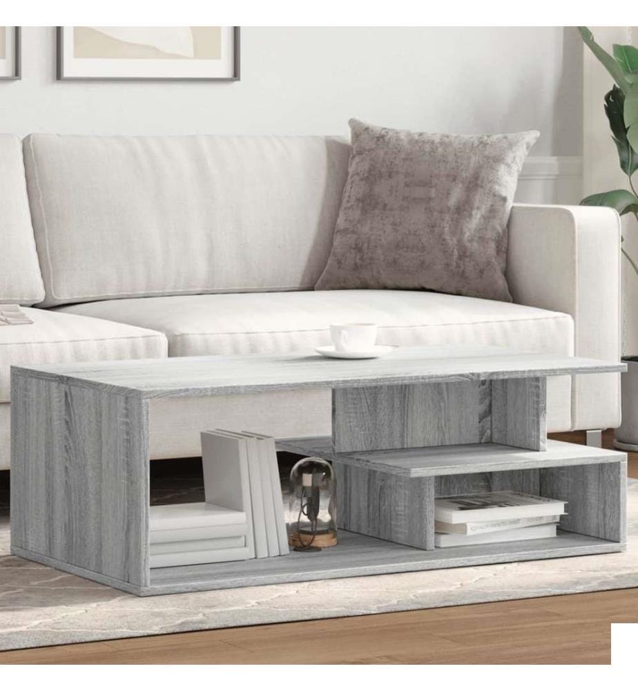 Table basse sonoma gris 102x55x35 cm bois d'ingénierie