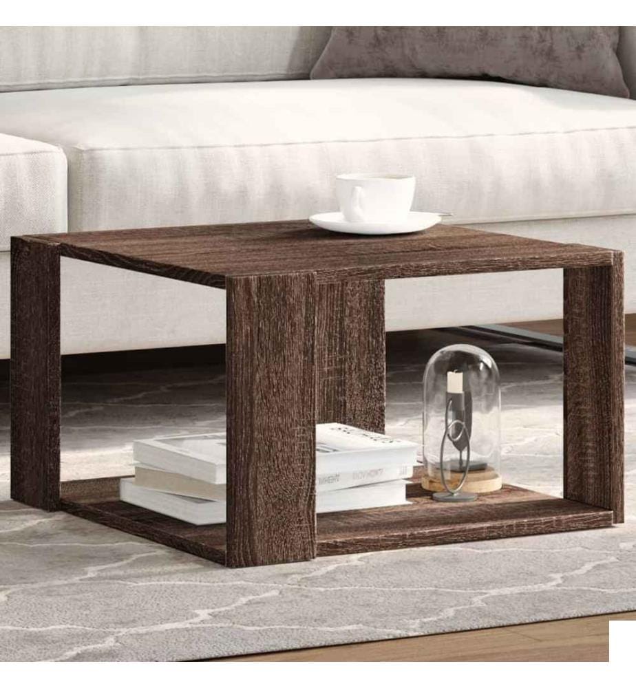 Table basse chêne marron 51,5x51,5x30 cm bois d'ingénierie
