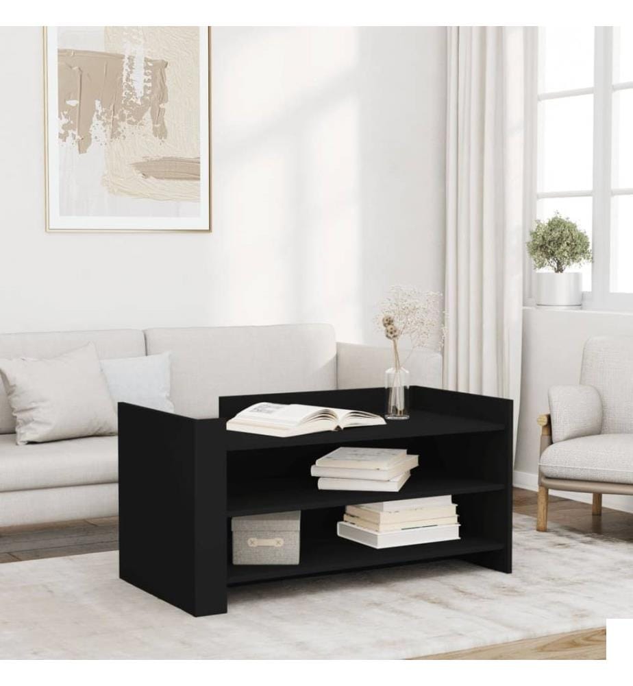 Table basse noir 100x50x50 cm bois d'ingénierie