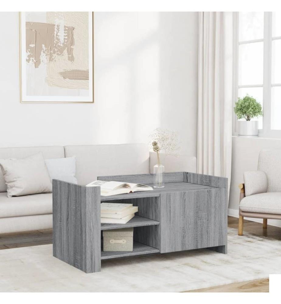 Table basse sonoma gris 100x50x50 cm bois d'ingénierie