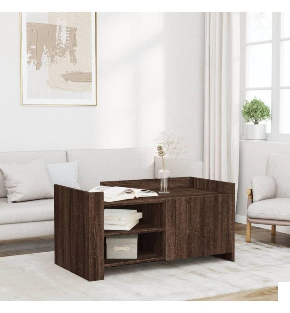 Table basse chêne marron 100x50x50 cm bois d'ingénierie