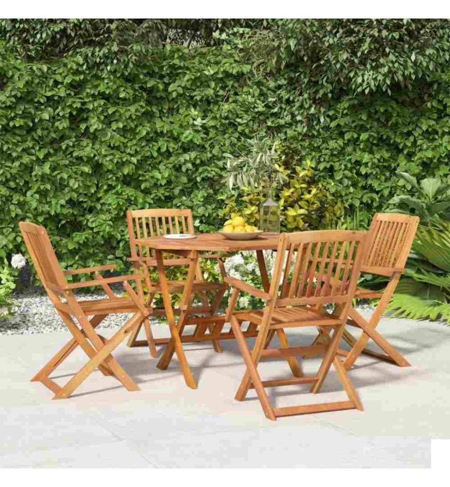 Ensemble de salle à manger de jardin 5 pcs Bois d'acacia solide