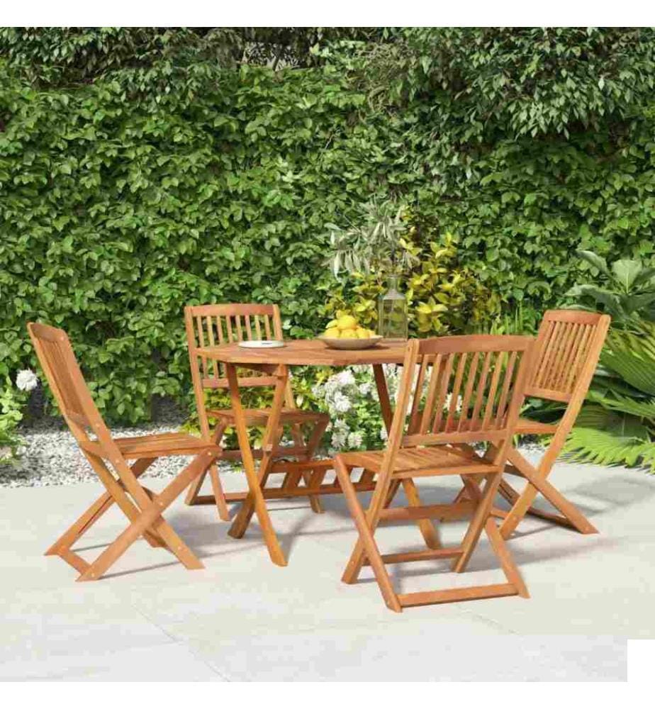 Ensemble de salle à manger de jardin 5 pcs Bois d'acacia solide