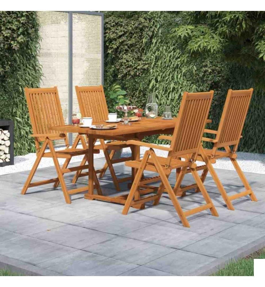 Ensemble de salle à manger de jardin 5 pcs Bois d'acacia massif