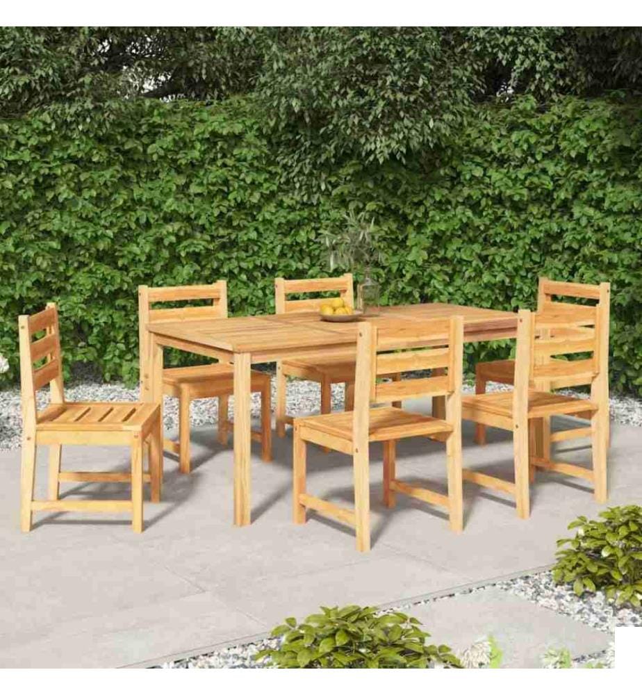 Ensemble à dîner de jardin 7 pcs Bois de teck solide