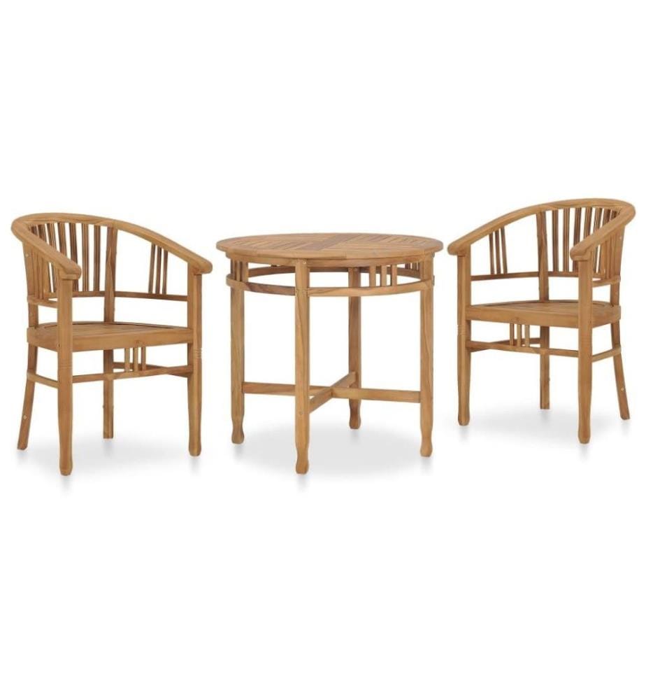 Ensemble de salle à manger de jardin 3 pcs Bois de teck solide