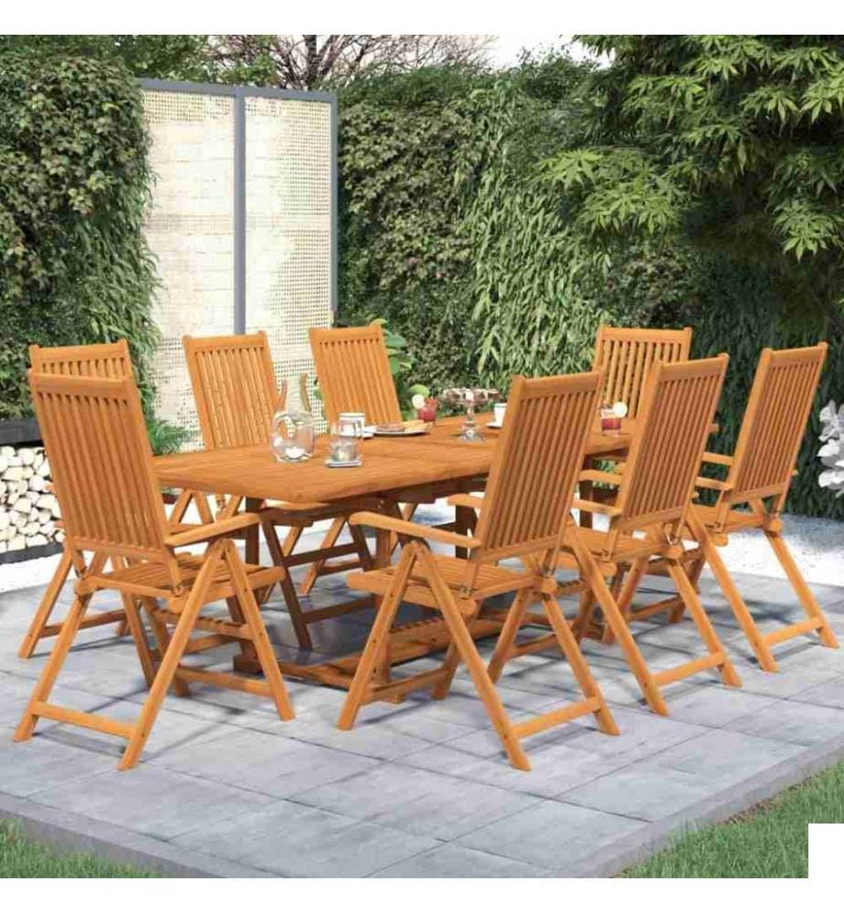 Ensemble de salle à manger de jardin 9 pcs Bois d'acacia massif