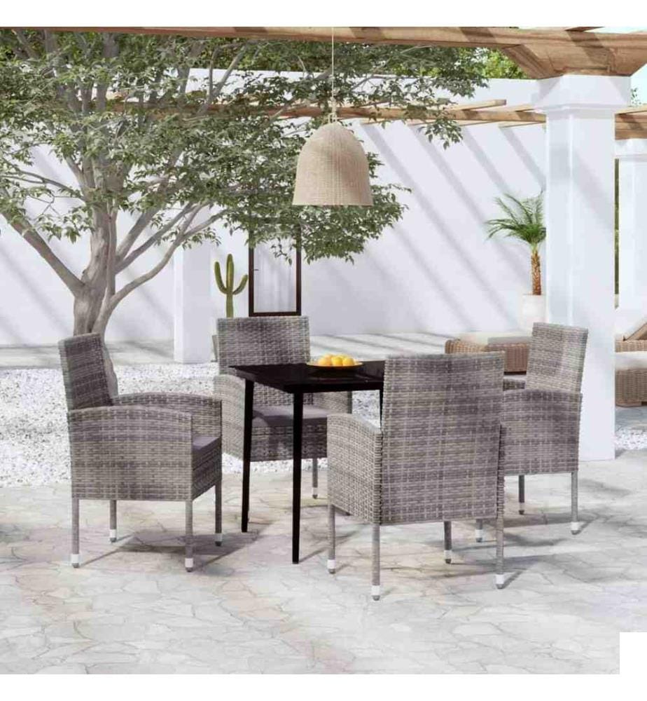 Ensemble de salle à manger de jardin 5 pcs Anthracite