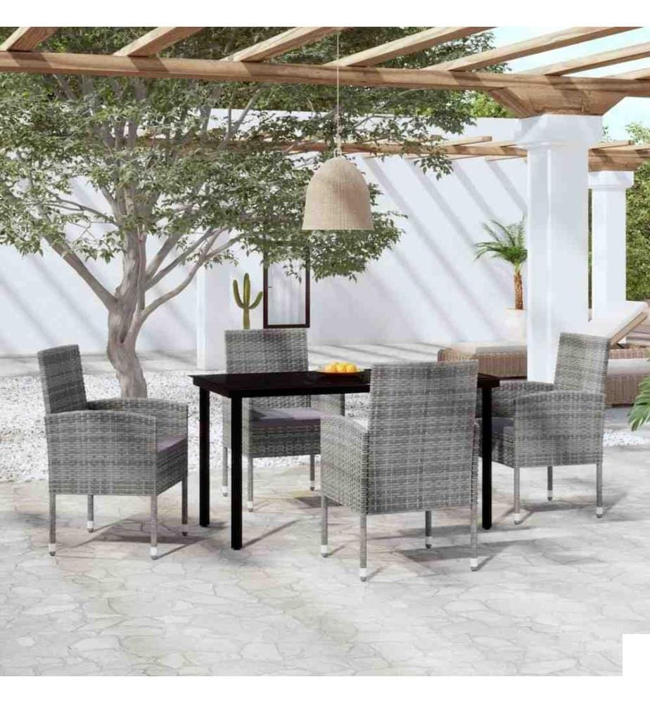 Ensemble de salle à manger de jardin 5 pcs Anthracite